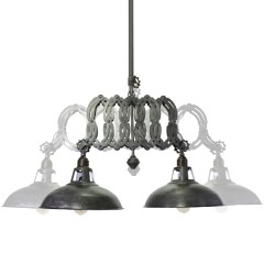 HANGING LAMP EXTENDING INDUSTRIAL IRON 